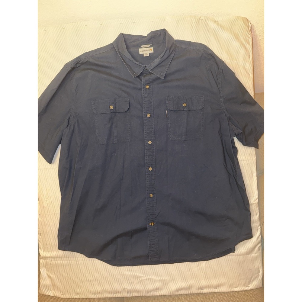 Carhartt Men's Relaxed Fit Short‎ Sleeve Solid Work Shirt  Size 4XL